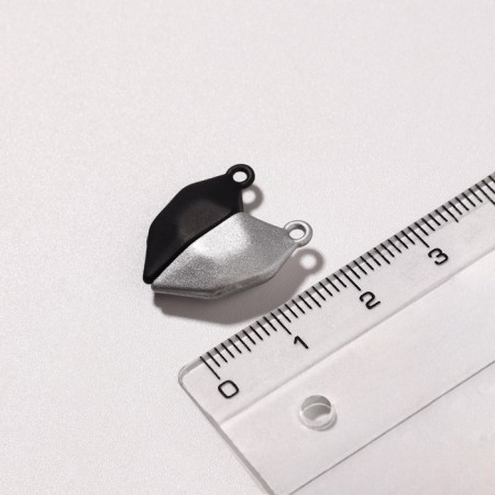 Magnetic "Heart" geometry (set 2 pcs.), The color is silver-black matte-2