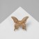 Brooch "Openwork butterfly", white color in gold