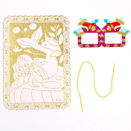 Set for creativity: EVA applique with crumbs and coloring + mask on the elastic band "Live"-5