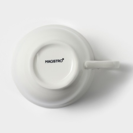 Porcelain mug Magistro "suite", 250 ml, white color-3