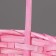 Wicker basket, bamboo, pink, 19x19x32 cm