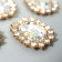 Decor for creativity Metal "Medallion octagonal" transparent crystal rhinestones 2x1.5 cm
