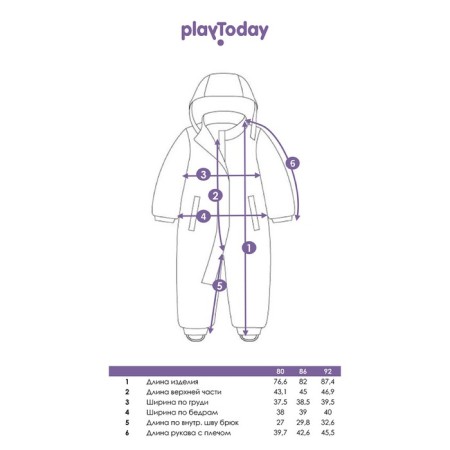 Комбинезон демисезонный для девочки PlayToday, рост 80 см-7