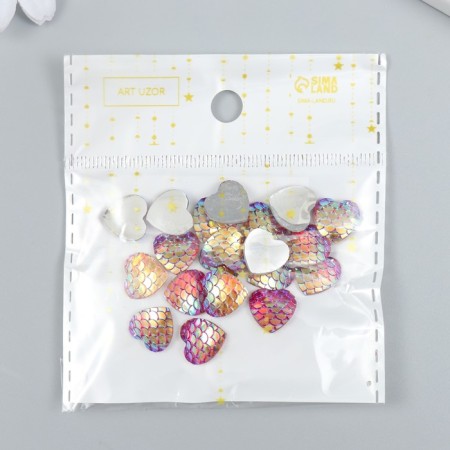 Decor for creativity Plastic "Scales wine color - heart" 1.2x1.2 cm-3