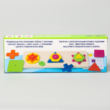 Developing game "Geometric figures by cards" 10x30x1 cm-6