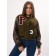 Leather bomber female color khaki, size 48