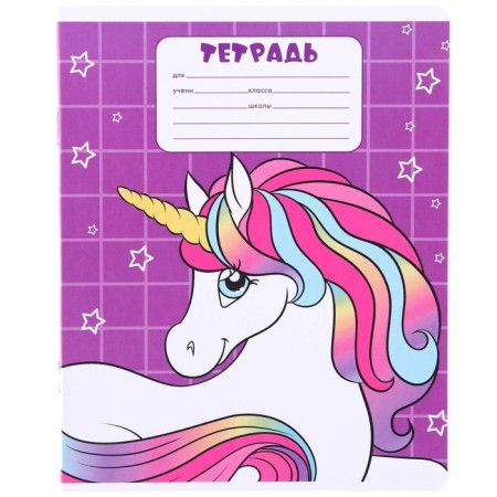 Notebook in a large cage 12 sheets, 5 types of mix, cover coated paper, Minnie Mouse and unicorn-9