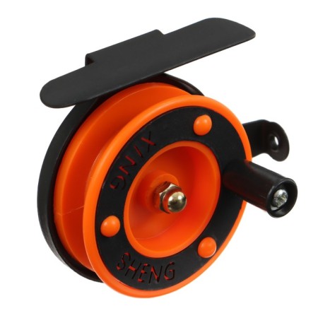 Inertial coil, plastic metal, diameter 5 cm, guide fishing lines, black-orange, 601d-2