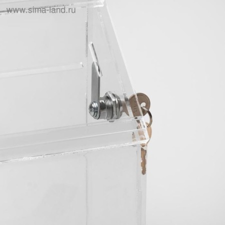 A box for collecting money with a crazy lock, 20 × 1.5 × 28 cm, 2 mm plexiglass, in a protective film-2
