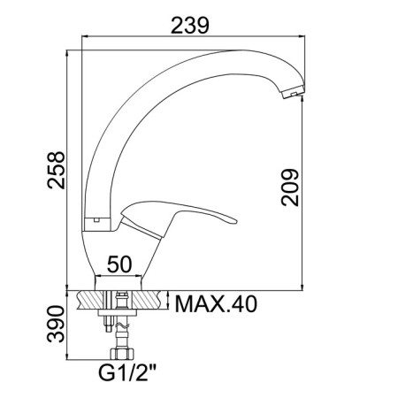 Accoona A5043 kitchen mixer, single -leaf, silumin, chrome-4