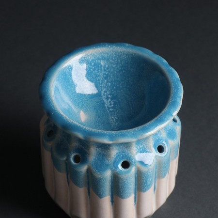 Aroma lamp ceramics "Greek amphora" Blue 9x9x9.5 cm-4