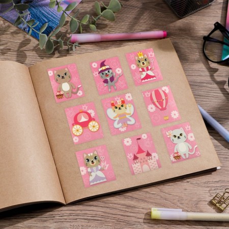 Paper stickers "cats", with coloring on the back, 11 × 15.5 cm-3