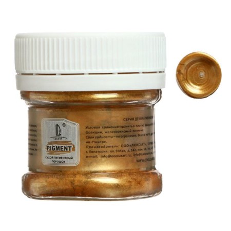 Pigment (powder) Luxart Pigment, 25 ml/6 g, Metallic, Dark Gold