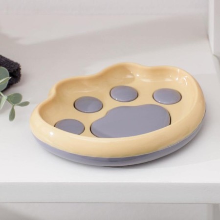 Soap dish "paw", plastic, 13.5 × 10 × 2.5 cm, color mix-3