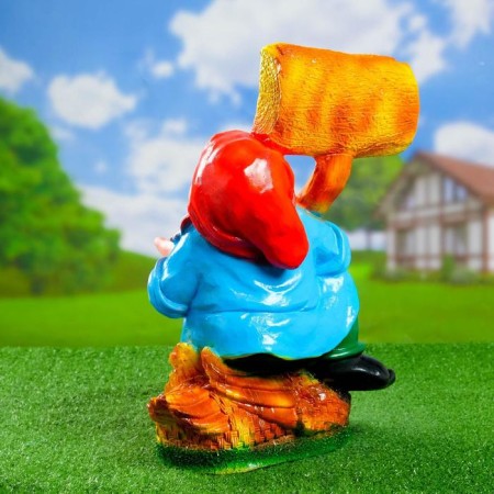 Garden figure "Dwarf on duck" 21x30x43cm-2