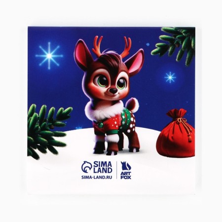 New Year's gift set, notebook coloring and wax crayons "New Year's raccoon"-3