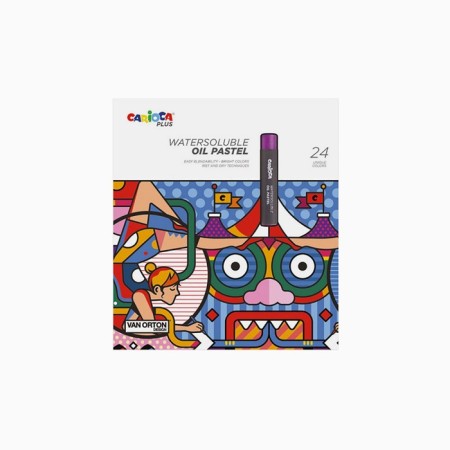 Pastele oil 24 colors, carioca plus, bright opaque colors, watercolor effect, cardboard packaging