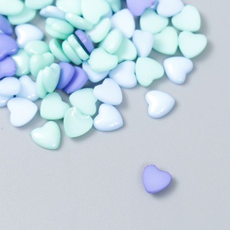 Decor for creativity plastic "Hearts in blue colors" set of 100 pcs 0.6x0.6 cm-2