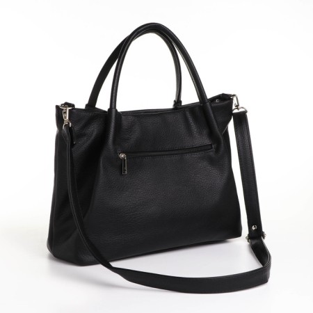 The bag is female, medium size, long belt, black color-1