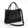 The bag is female, medium size, long belt, black color