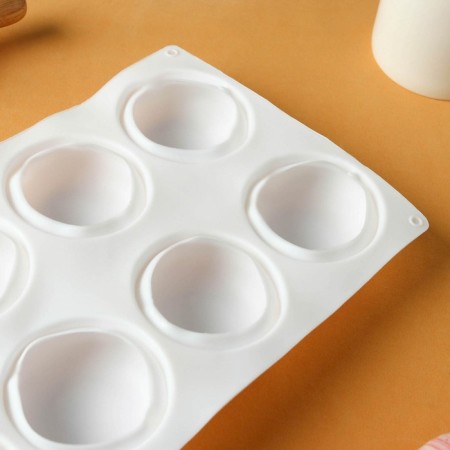 Form for mussa desserts and baking konfinetta “puenti”, silicone, 30 × 18 × 3 cm, 8 cells (6.6 × 3 cm), white color-5