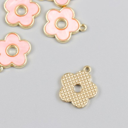 Decor for creativity metal, acrylic "pink flower" gold 0.2x1.6x1.7 cm-1