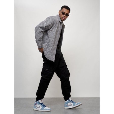 Male windbreaker, size 48, gray color-12