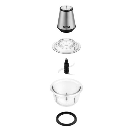 Grinder KitFort KT-1389, glass, 400 watts, 1.2 l, 2 speeds, silver-4