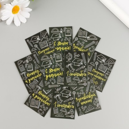 Cardboard "School board" set 10 pcs (5 types) 4x6 cm-1