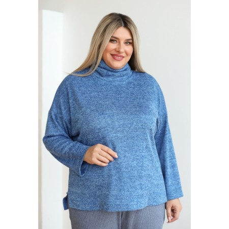 Women's turtleneck, size 62, blue color
