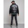 Eco -leather jacket men, size 48, black color