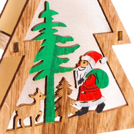 New Year's light decor desktop "Christmas tree and Santa Claus" 15 × 11 × 2 cm-3