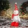 Soft toy "Snowman in a shiny suit" 36x17 cm, red-white