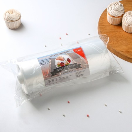 Confectionery bag, h = 65 cm, roll 100 pcs, 65 × 28 cm, the color is transparent-2