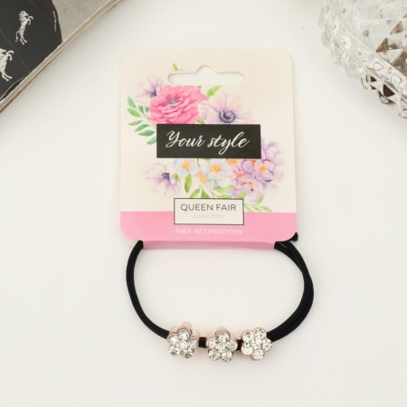 Hair elastic band "Cowie" Flowerers shine, 5 cm