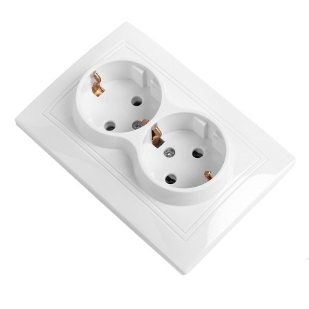 Smartbuy "Venus", double, ceramics, 16 A, with grounding, white