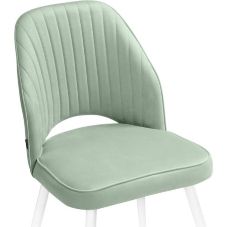 Stool on the Brainy Metal Carcass Velutto 14 Metal/velor, White/Green 48x60x83 cm-4
