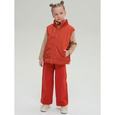 Vest for girls, height 110 cm, orange color-12
