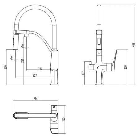 LEMARK COMFORT LM3074C-WHITE kitchen mixer, single-rose, with flowing water output 907659-1