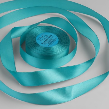 Satin tape, 25 mm × 33 ± 2 m, color azure No. 047