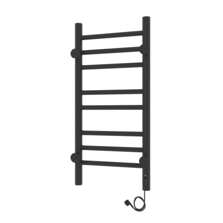 Two -heated towel rail Laris lavender ChKCh, 300x700 mm, 8 crossbars, left, black-15