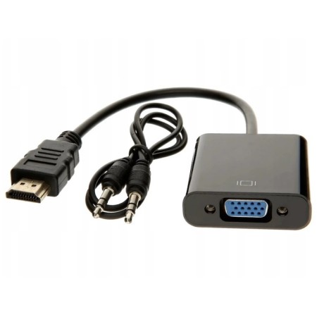 Adapter DGMedia AT1014, HDMI - VGA with audio output, black
