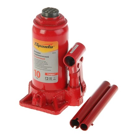 Hydraulic jack Sparta Compact, 10 tons, bottle, rise 190–370 mm