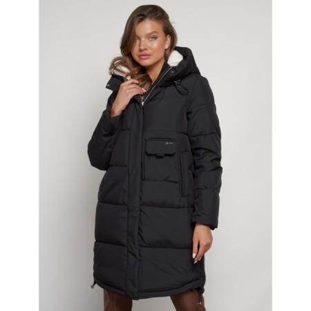 Coat insulated winter female, size 54, black color-25