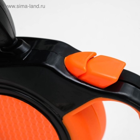 Roulette "Pigzon" reflective, 3 m, up to 15 kg, cable, rubberized handle, orange-3
