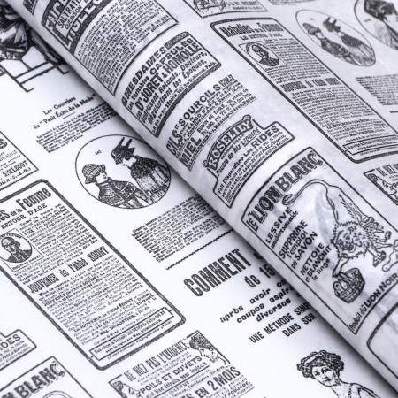 Fatty -resistant paraffinated "French newspaper", 0.38x10 m-1
