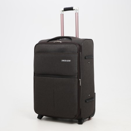 Small 24 suitcase "on lightning, code castle, with extension, brown color