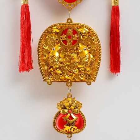 Plastic suspension, textiles "Yu fish - for happiness" 23x89 cm-2