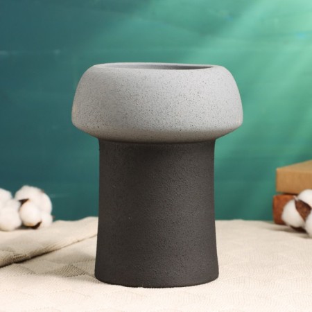 Kashpo - Vase "Mina" gray with black, 15x15x20cm