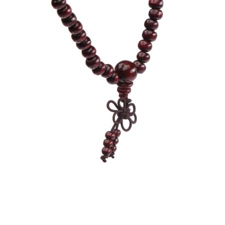 Decoration in the car interior, "node of happiness", 108 beads, wood, dark cherry-2